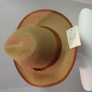 Unisex Fedora Wide Brim Summer Woven Hat with Leather Belt Straps Bohemian